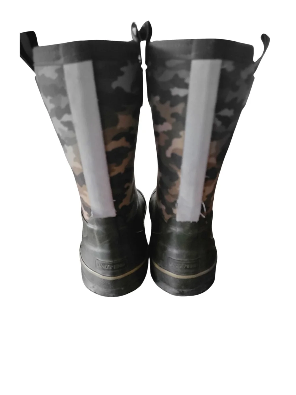 Camo Mid-Calf Rain Boots - Black & Camo Size 2 Youth